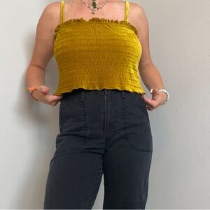 WILD FABLE VELVET YELLOW TANKTOP